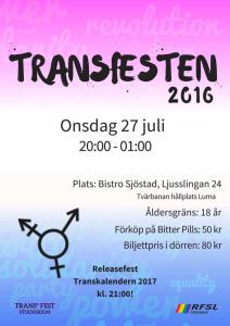 Poster Transfesten 2016
